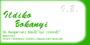 ildiko bokanyi business card